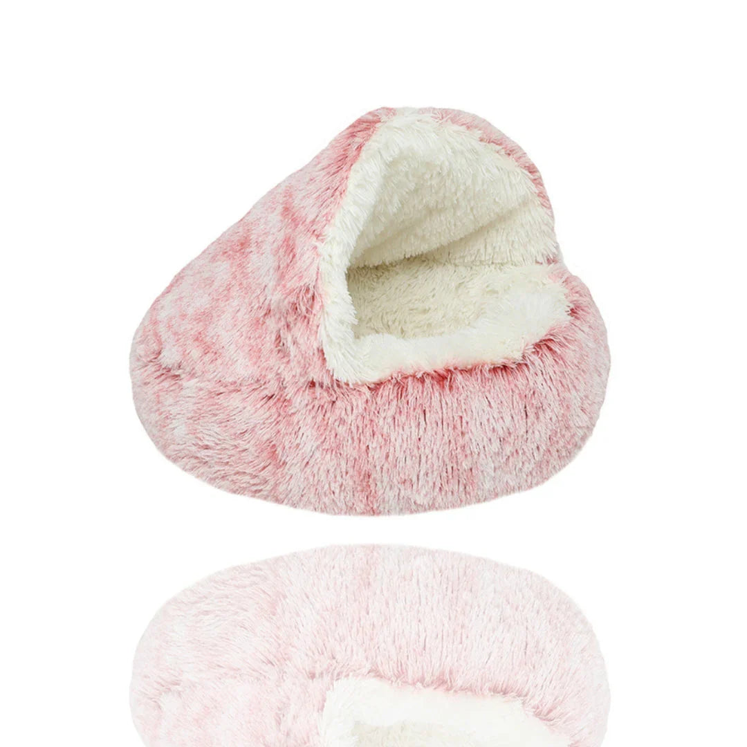Plüschhöhle mit Dach – Rosa