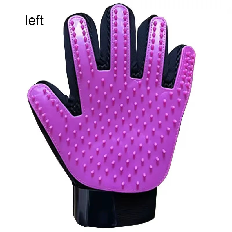 Fellpflege-Handschuh – Lila · links