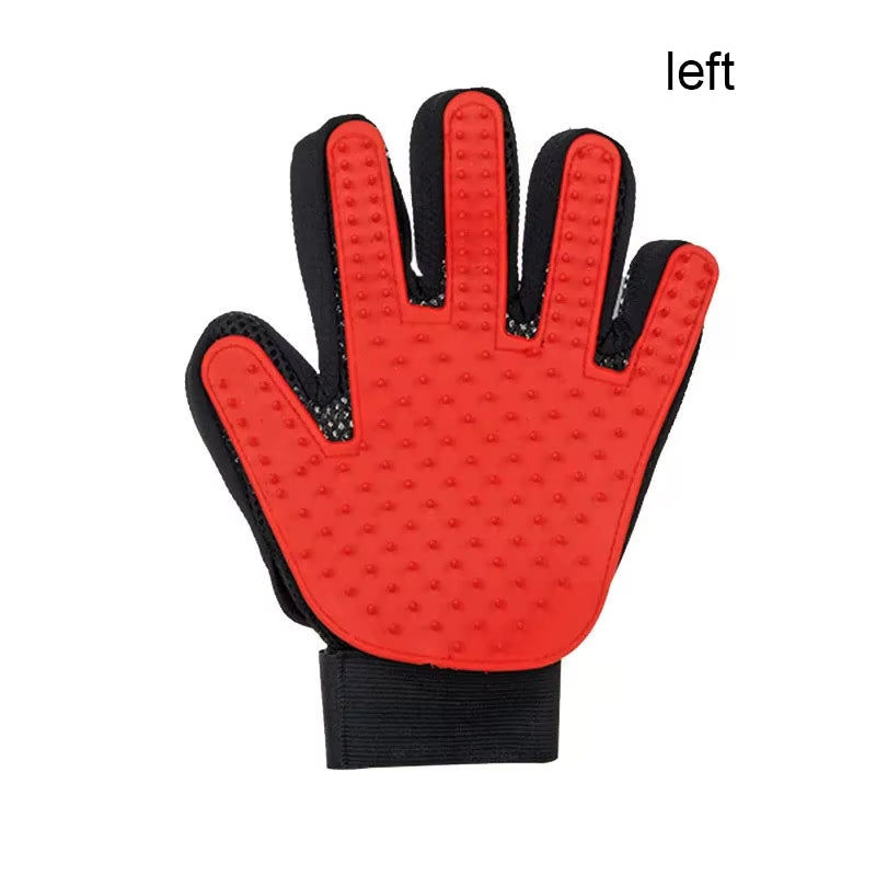 Fellpflege-Handschuh – Rot · links